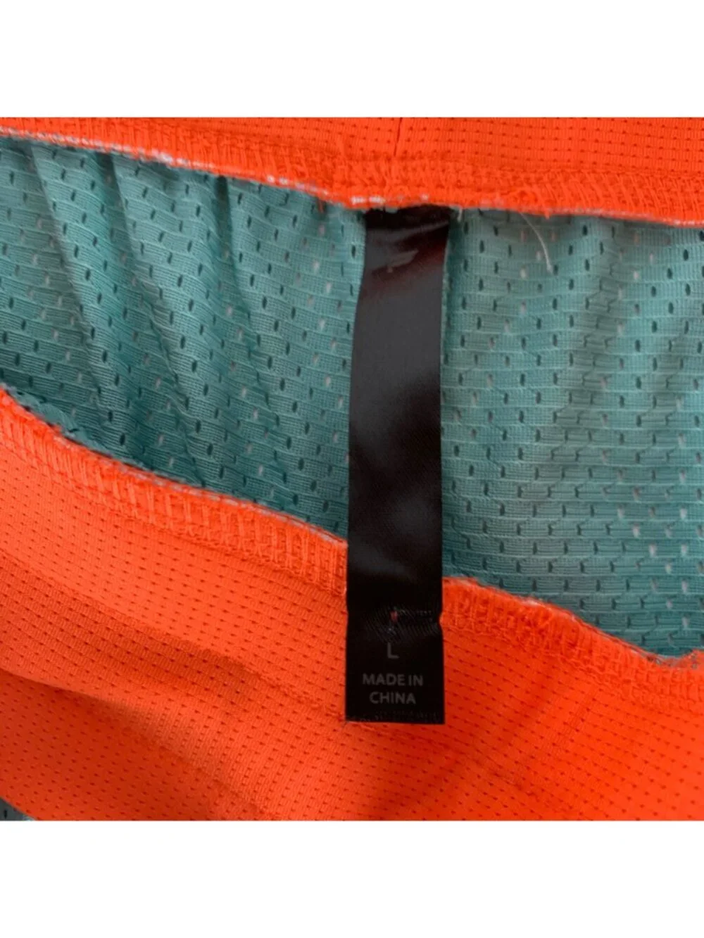 Fabletics Mens Turquoise Orange Athletic Shorts